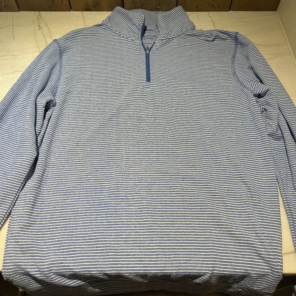 ONWARD RESERVE MEN'S SMALL PULLOVER BLUE AND WHITE STRIPED